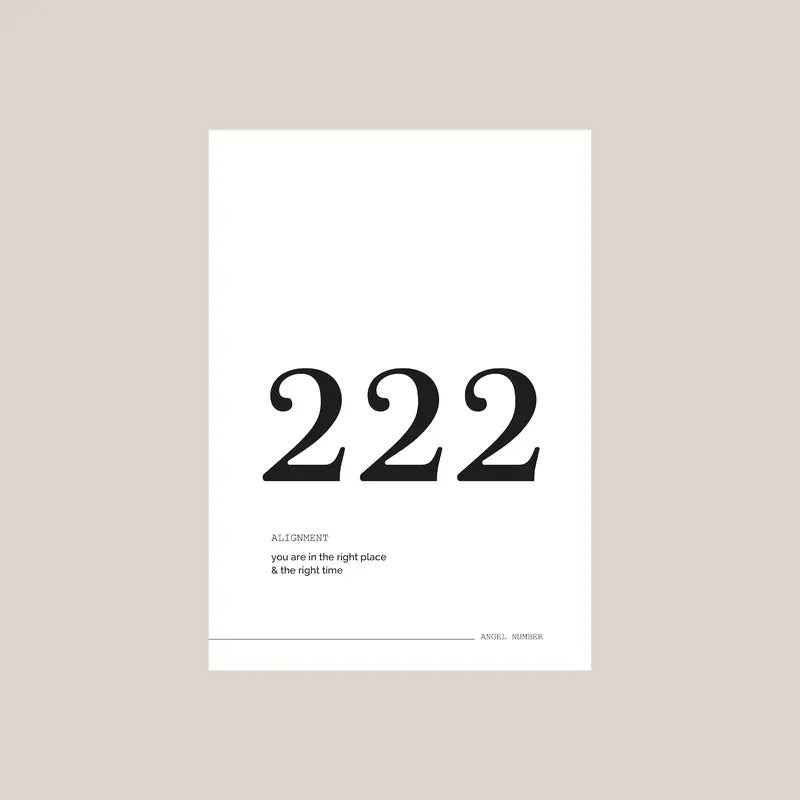 222 Angel Number Wall Art Print, Manifestation Energy Spiritual Poster, Dorm Room Decor, Gifts For Women Wall Art, Poster...