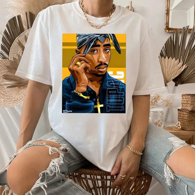 2pac Hip Hop Legends Shirt, 90s Hip Hop Tee, Rapper Tshirt, Music Lover, Gift For Fan, Unisex Short Sleeve Tee Hoodie,...