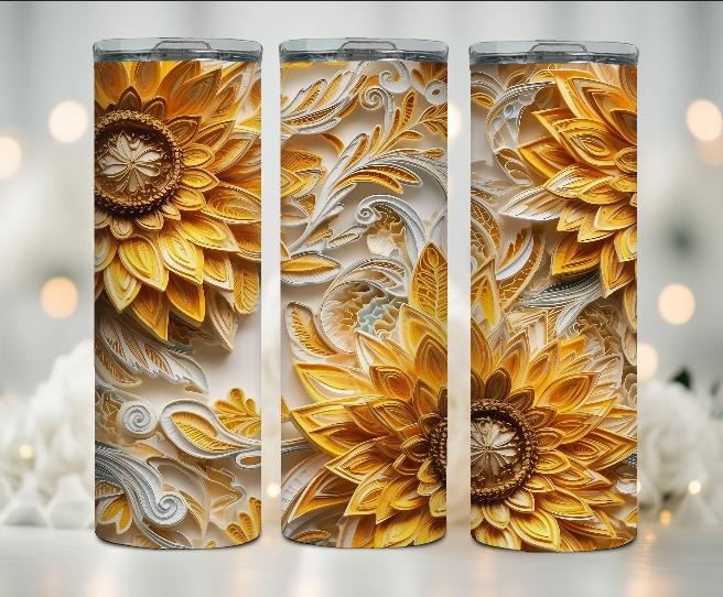 3D Embroidered Sunflower Tumbler T-Shirts, Hoodie, Sweatshirt | GrindPrints.com
