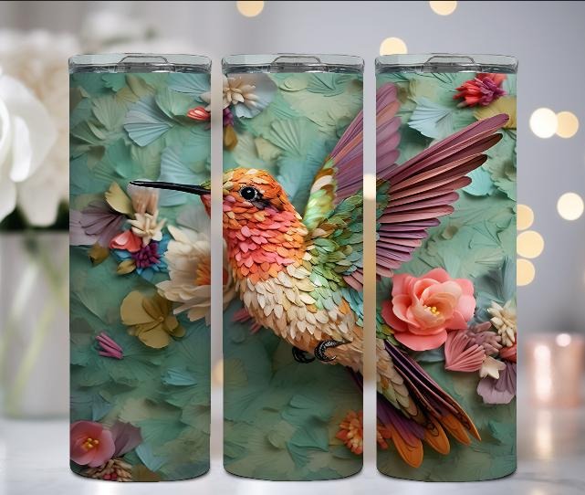 3D Hummingbird Tumbler Stainless Steel Skinny Drinkware T-Shirts, Hoodie, Sweatshirt | GrindPrints.com