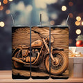 3D Woodgrain Motorcycle Tumbler Drinkware Stainless Steel T-Shirts, Hoodie, Sweatshirt
