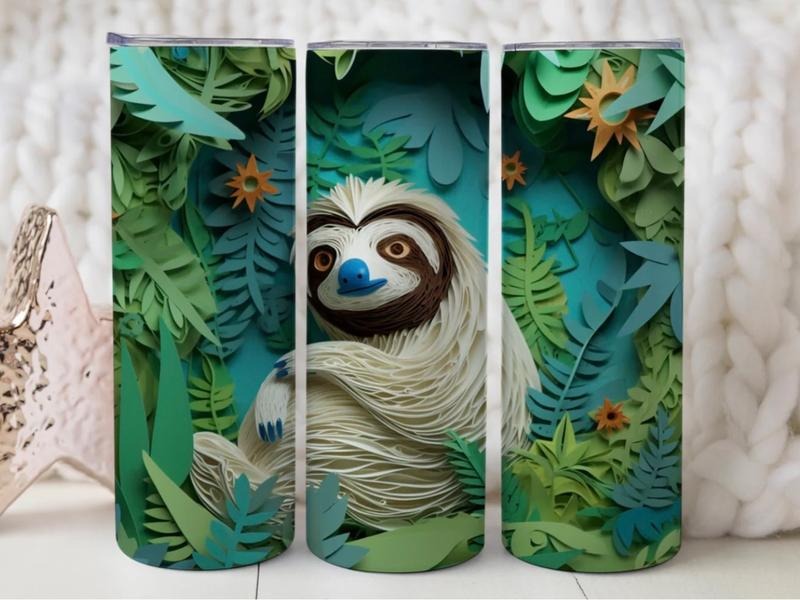 3d sloth 20oz Stainless steel tumbler T-Shirts, Hoodie, Sweatshirt | GrindPrints.com