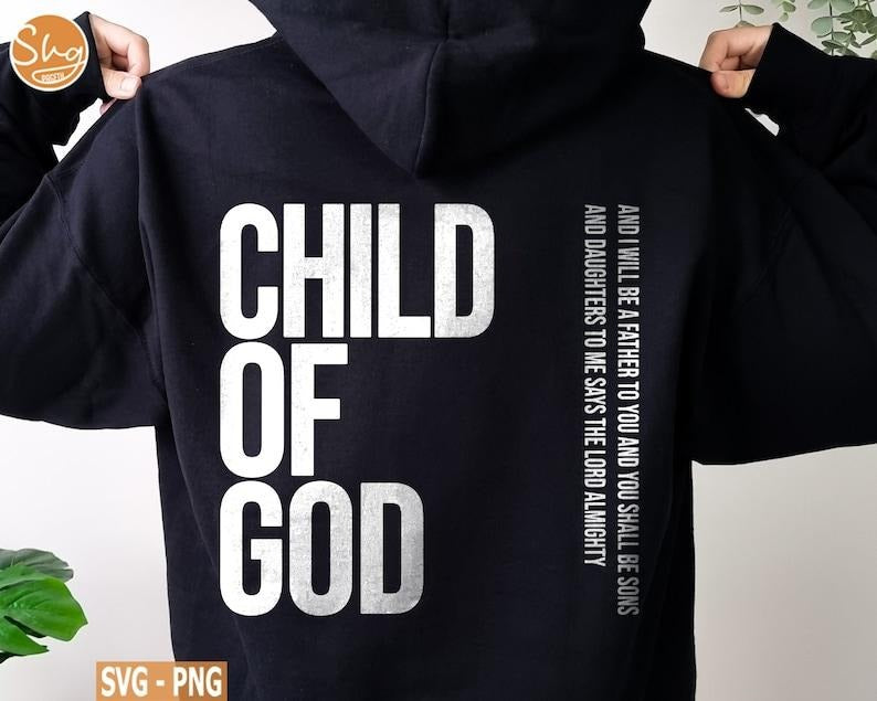 Child God Shirt Black Cotton Jesus Quote Crew Neck 3 4 Length Religious Polyester T-Shirts, Hoodie, Sweatshirt
