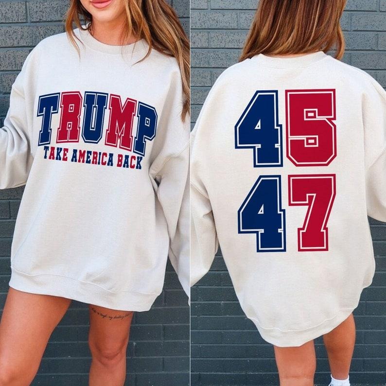 Trump 45 47 Varsity Shirt Trump 45 47 Republican Proud Conservative Shirt Patriotic America First MAGA Trump 2024 Shirt T-Shirts, Hoodie, Sweatshirt
