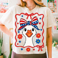 4th of July Mama Goose Comfort Colors Shirt, American Mama Coquette Tee, Memorial Day Gift, USA American mama Shirt,...