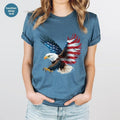 4th of July Shirt, Patriotic T-Shirt, USA Flag Tees, American Sweatshirt, Eagle Graphic Tees, Gift for Him, Patriotic...