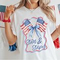 4th of July T-Shirt, USA Flag Shirt, Coquette Bow Stars & Stripes Patriotic Tee, Hoodie, Sweatshirt | GrindPrints.com
