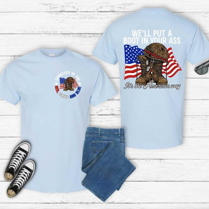 4th of july Shirt, Toby Keith American Ride T Shirt, Courtesy of the Red, White and Blue Hoodie, Sweatshirt | GrindPrints.com