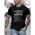 5 Things About My Wife Ultra-Soft Cotton T-Shirt, Funny Creative Letter Print for Men Women Couple Fashion, Breathable...