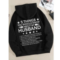 5 Things you Should Know about My Husband Funny Hoodie Casual Street Style Fleece Fabric Pullover Hooded Sweatshirt for...