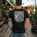 QR Code t-shirt black "what ever you want to say" 50/50 cotton blend unisex Hoodie, Sweatshirt | GrindPrints.com