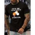 500MGS of FUKITOL Crew Neck Print T-Shirt - Soft Cotton, Slight Stretch, Versatile Summer Casual Wear for Men