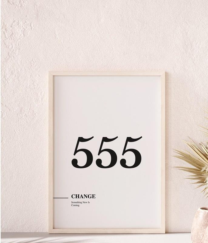 555 Angel Number,Angel Number Print, Trendy Wall Art Print, Alignment, Manifestation Energy,Spiritual Poster, Poster...