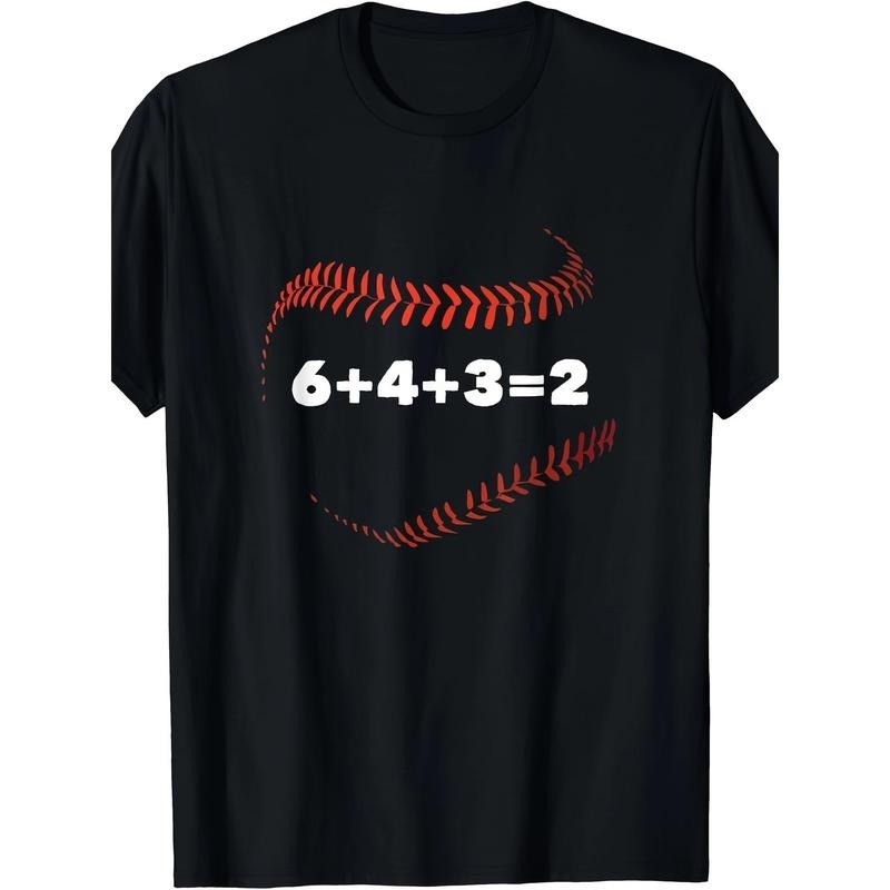 6+4+3=2 Double Play Baseball Player Gift Baseball Saying T-Shirt - 220g made in usa Hoodie, Sweatshirt | GrindPrints.com