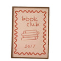 Book Club 24/7 Art Print, Book Club Print, Book Wall Art, Pink Book Print, Bedroom Print, Gifts For Her Women Wall Art...