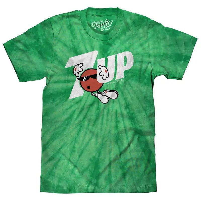 7UP Soda T-Shirt - Kelly Green Tie Dye Hoodie, Sweatshirt | GrindPrints.com