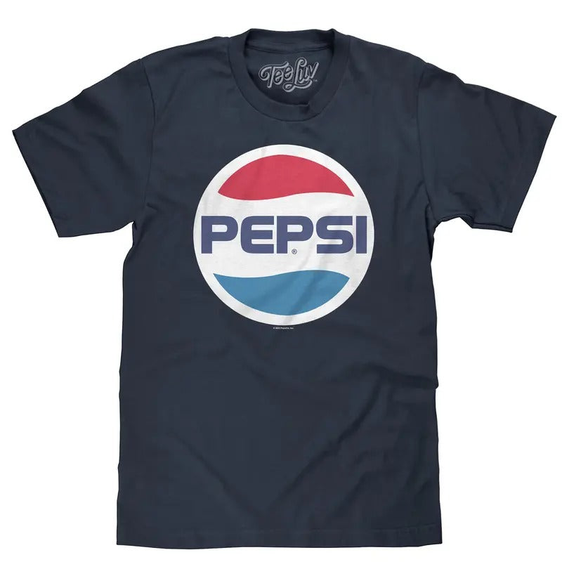 80s Pepsi Logo T-Shirt - Navy Blue Hoodie, Sweatshirt | GrindPrints.com