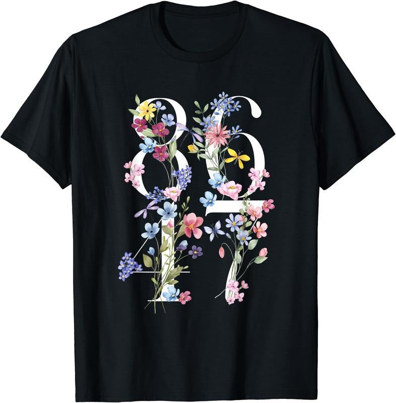 86 47 Floral Boho Style T-Shirt | Unisex Cotton Tee Gift, Crewneck, Short Sleeve Hoodie, Sweatshirt | GrindPrints.com