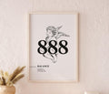 888 Angel Number, Angel Number Print, Trendy Wall Art Print, Alignment, Manifestation Energy, Spiritual Poster, Poster...