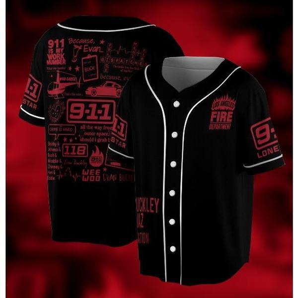 9-1-1 Doodle Art Baseball Jersey, 911 American TV Series Jersey, 9-1-1 TV Show , Evan Buckley T-Shirts, Hoodie, Sweatshirt