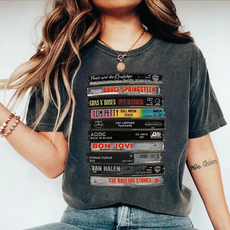 90s Rock Cassettes Tape T-shirt, Hoodie, Sweatshirt | GrindPrints.com