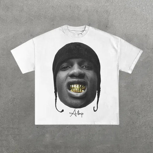 A$AP Golden Smile T-shirt, Vintage A$AP Graphic Tee, Y2k, Hip Hop, Unisex T-Shirt, Gift For Men Women Menswear Top...