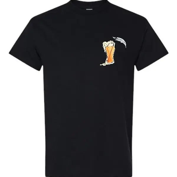 A Drink to Death Grim Reaper Shirt - Gildan, Comfy and Quality Shirt Hoodie, Sweatshirt | GrindPrints.com