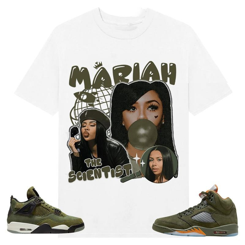 A J 5 Olive Unisex Shirt, Mariah TS, Shirt To Match Sneaker Color Whitestyle{n002}2 Hoodie, Sweatshirt | GrindPrints.com