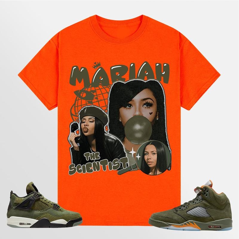 A J 5 Olive Unisex Shirt, Mariah TS, Shirt To Match Sneaker Color orangestyle{n002}2 Hoodie, Sweatshirt | GrindPrints.com