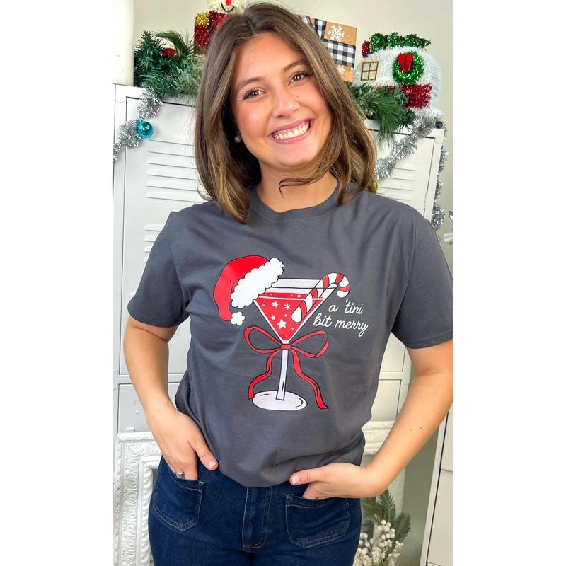 A Tini Bit Merry Christmas Graphic Shirt Hoodie, Sweatshirt | GrindPrints.com