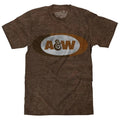 A&W Faded Logo T-Shirt - Brown Hoodie, Sweatshirt | GrindPrints.com