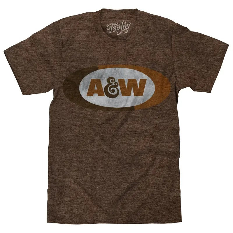 A&W Faded Logo T-Shirt - Brown Hoodie, Sweatshirt | GrindPrints.com