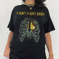 A heart's A Heavy Burden T-shirt Top Womenswear Underwear Streetwear Tshirt Summer Comfort Round Neck Hoodie, Sweatshirt