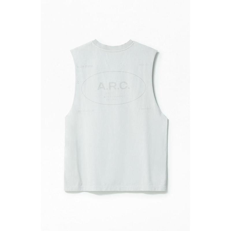 A.R.C. Men's Gray Vintage Wash Comfort Cut Off Muscle T-Shirt Hoodie, Sweatshirt | GrindPrints.com