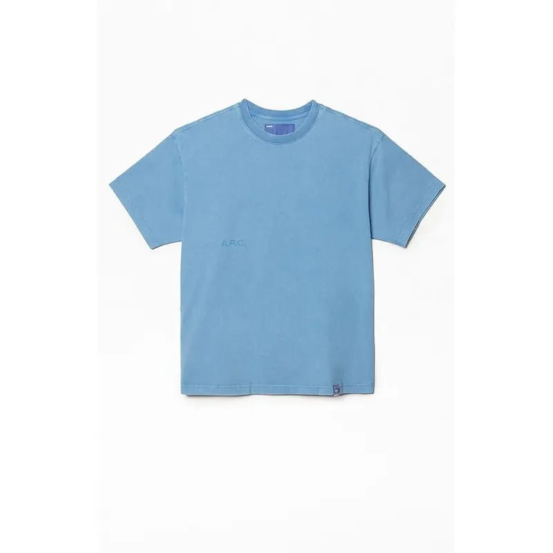 A.R.C. Men's Blue Vintage Wash Heavyweight Cropped Boxy T-Shirt Hoodie, Sweatshirt | GrindPrints.com