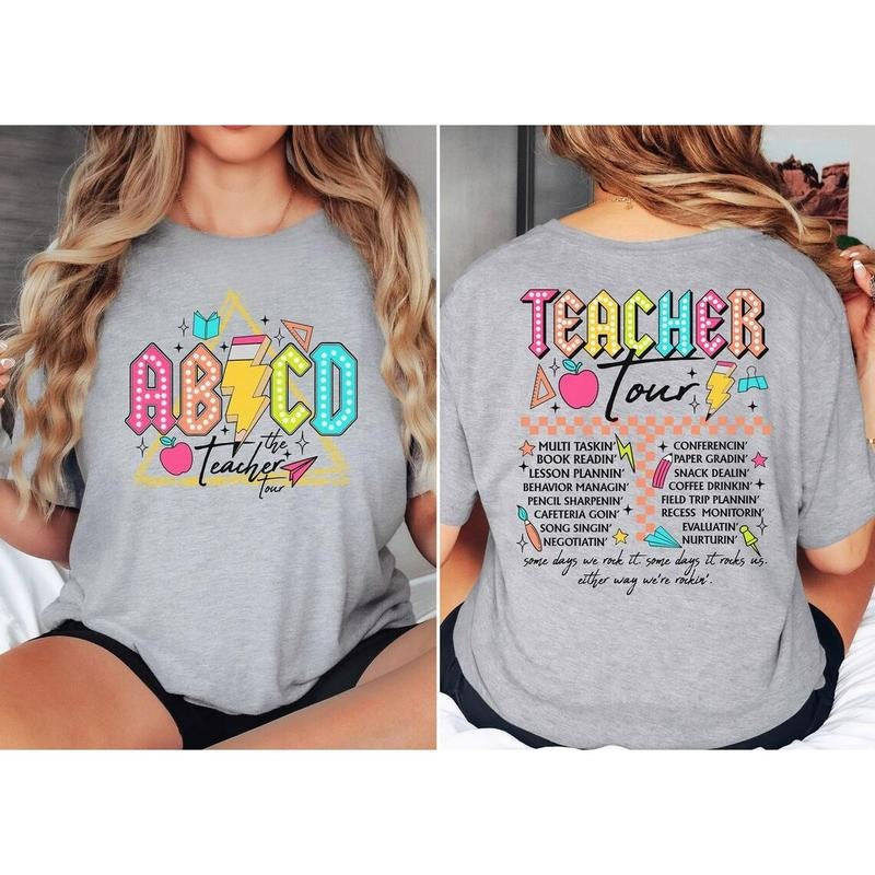 ABCD Teacher Tour Shirt, Back To School Tshirt, Funny Teacher Shirt Hoodie, Sweatshirt | GrindPrints.com