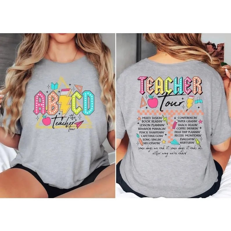 ABCD Teacher Tour Shirt, Back To School Tshirt, Funny Teacher Shirt, End of Year Shirt, Kindergarten Teacher T-shirt,...
