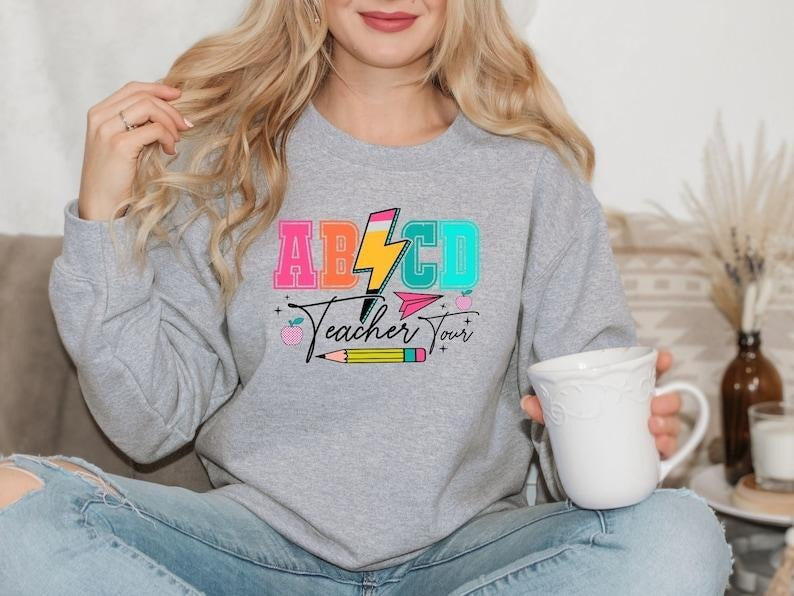 ABCD Teacher Tour Back School Retro Abcd Teacher Retro Teacher Teacher Life Shirt T-Shirts, Hoodie, Sweatshirt