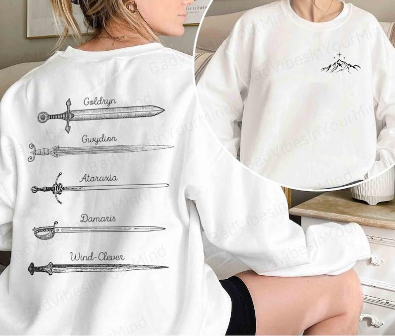 2 Slide TOG CC ACOTAR Universe Inspired Swords Aelin Manon Dorian Bat Bryce Rhun Daanan Nesta Archeron Sarah J Maas Booktok Bookish T-Shirts, Hoodie, Sweatshirt