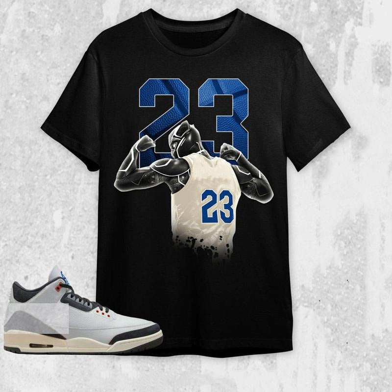 AJ 3 Q54 Unisex T-Shirt, Number 23 Panther Tees, Shirt To Match Sneaker color Black Hoodie, Sweatshirt | GrindPrints.com