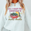 ALL I WANT FOR CHRISTMAS IS BOOKS OVERSIZED CASUAL COTTON SWEATSHIRT CHRISTMAS Fabric Womenswear T-Shirts, Hoodie