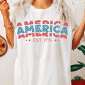 AMERICA EST. 1776 #1 SHIRT, 4TH OF JULY SHIRT, JULY 4TH SHIRT UNISEX COTTON SHIRT, OVERSIZED HOLIDAY SUMMER SHIRT Comfort...