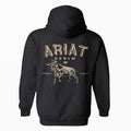 ARIAT Denim Hoodie Sweatshirt T-shirt with bull Back Side Printed 