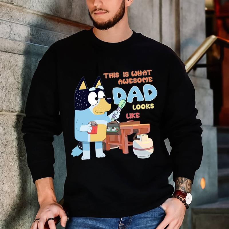 AWESOME DAD This Is What Dad Like Bluey Dad Retro Bluey Family Shirt Super Hero Dad Shirt Him T-Shirts, Hoodie, Sweatshirt