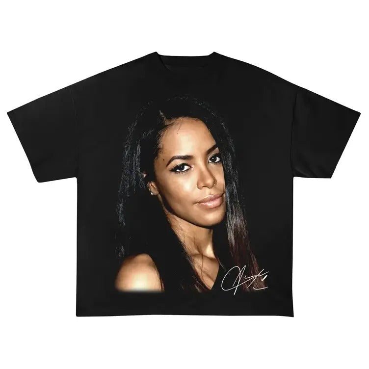 Aaliyah tee 90s, rapper, rap tee Classic Cotton Tshirt Hoodie, Sweatshirt | GrindPrints.com