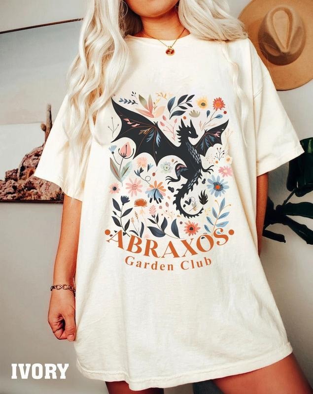 Abraxos Flower Comfort Colors Shirt, Fantasy Dragon Bookish Shirt Best Price Hoodie, Sweatshirt | GrindPrints.com