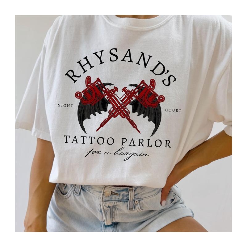 Acotar Velaris Rhysand's Tattoo Parlor Shirt, Feyre And Rhysand, Night Court Tee, Bookstagram Bookish Gift, Bookworm...