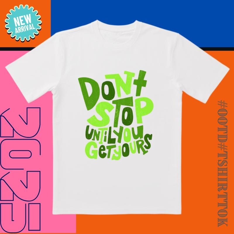 Empowerment Tee |   'Don't Stop' Embossed Gold |   Daily/Street/Active Wear Hoodie, Sweatshirt | GrindPrints.com
