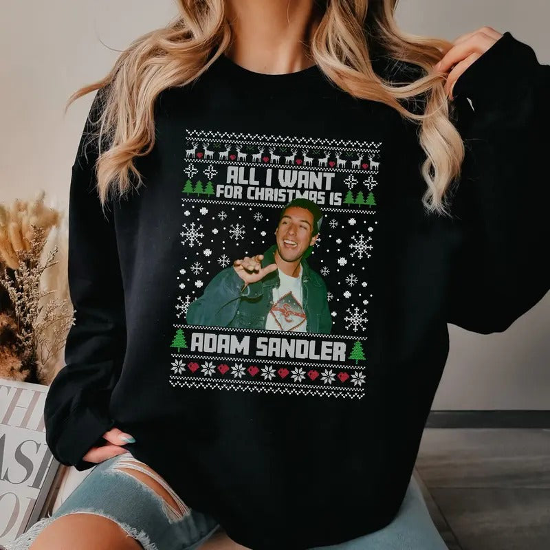 Adam Sandler Vintage T-Shirt, Christmas Holiday Oversize Tee Unisex Sweatshirt, Gift For Women and Man Unisex T-Shirt Hoodie