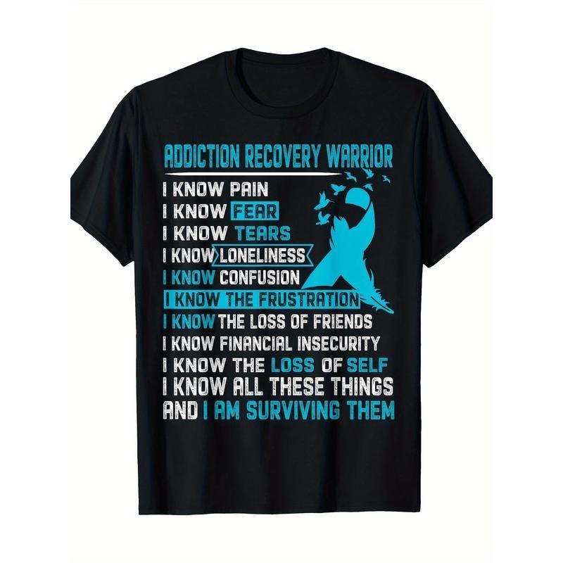 Addiction Recovery Warrior Shirt For Women Men T-Shirt 100% Cotton Made in USA Hoodie, Sweatshirt | GrindPrints.com